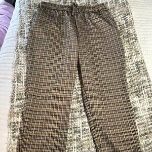 Primark Brown Plaid Pull-On Pants / Jogger-Style – Elastic Waist – Size 10